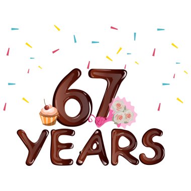 67 yıl yıldönümü kutlama tebrik kartı