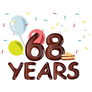 68 yıl yıldönümü kutlama tebrik kartı