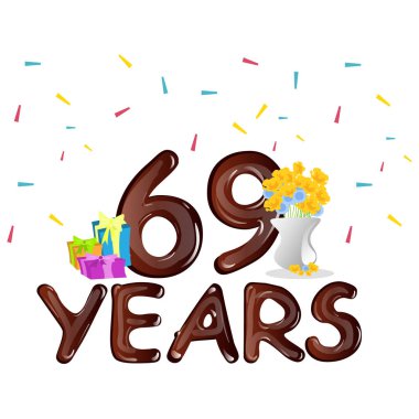 69 inci doğum günü kutlama tebrik kartı
