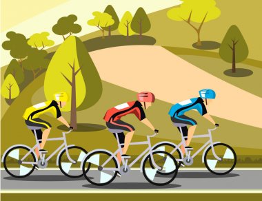 Bisikletçiler adam yol spor grupları
