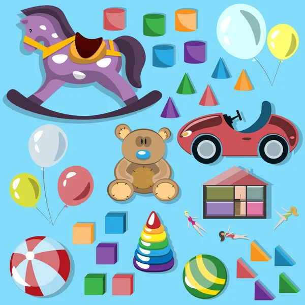Набор детских игрушек — стоковый вектор
