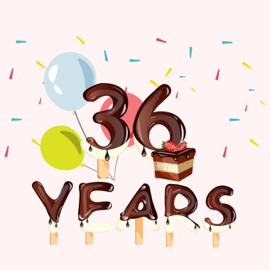 36 yıl yıldönümü kutlama kartı