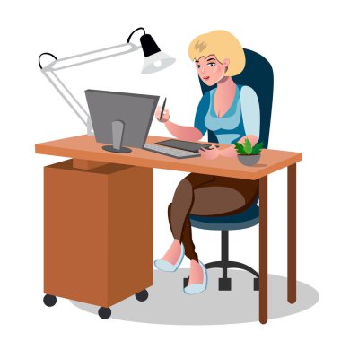 iş kadını işyerinde.