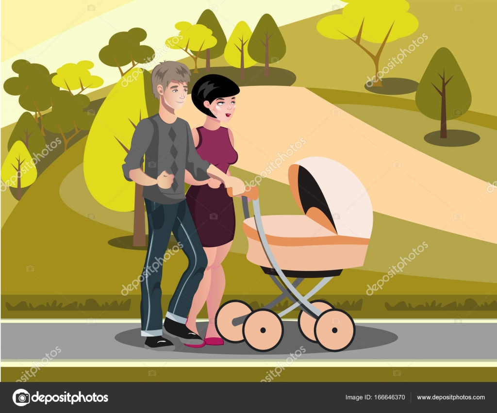 Mama Y Papa Estan Caminando Con El Bebe Vector De Stock C Sasha Zerg Mama Y Papa Estan Caminando Con El Bebe Vector De Stock C Sasha Zerg