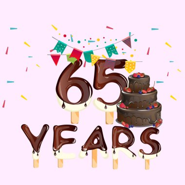 65 yıl mutlu doğum günü kartı
