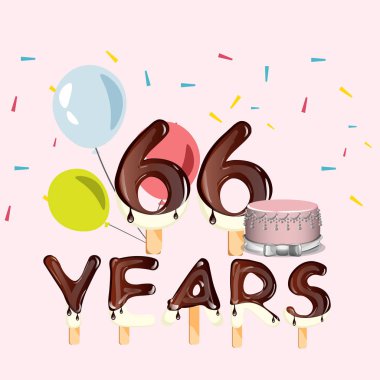 66 yıl mutlu doğum günü kartı