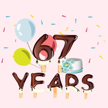 67 yıl mutlu doğum günü kartı