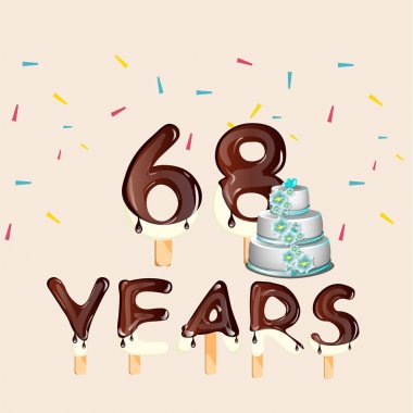 68 yıl mutlu doğum günü kartı