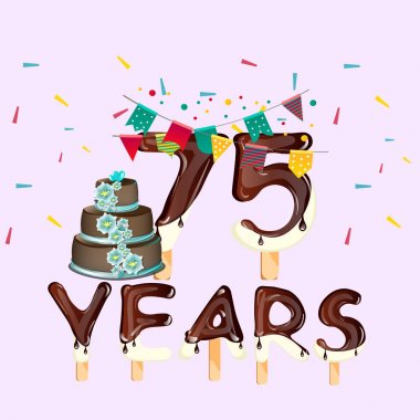 75 yıl mutlu doğum günü kartı