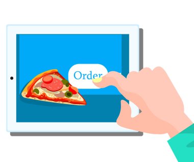 Sipariş lokanta online kavramı