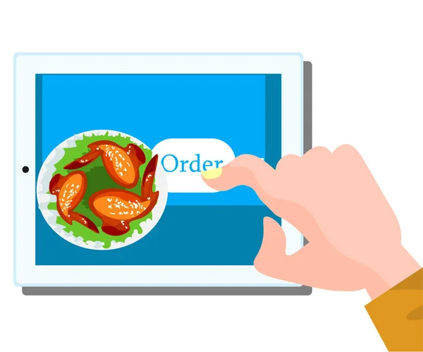 Encomendar comida conceito online . — Vetor de Stock