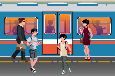 Metro insanlarda toplu taşıma tren