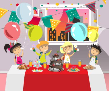 Çocuk s doğum günü partisi tatlı ile