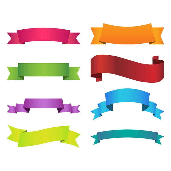 Ribbon set color on white background. — Stock Vector