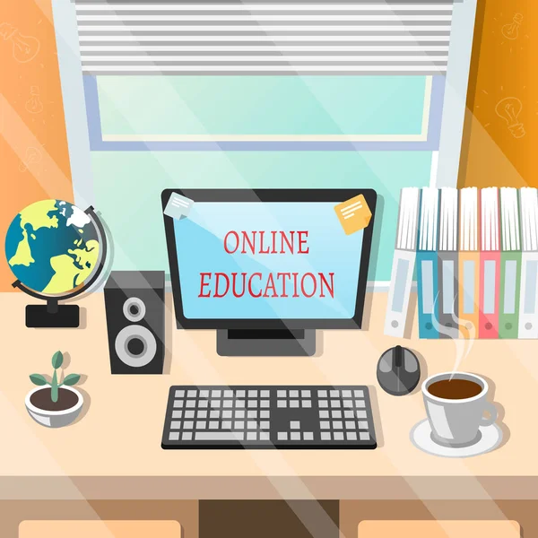 Onderwijs online of e-learning themaontwerp — Stockvector
