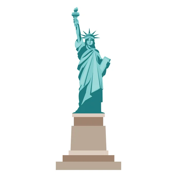 Estatua aislada de la libertad sobre fondo blanco — Vector de stock