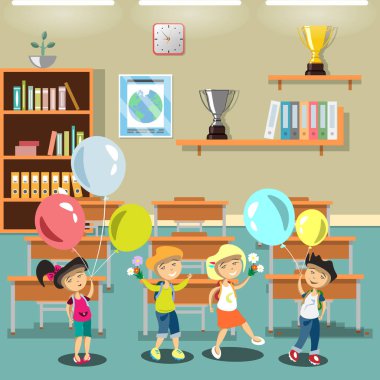 bir sınıfta çocuklar