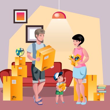 Aile yeni eve taşınıyor..