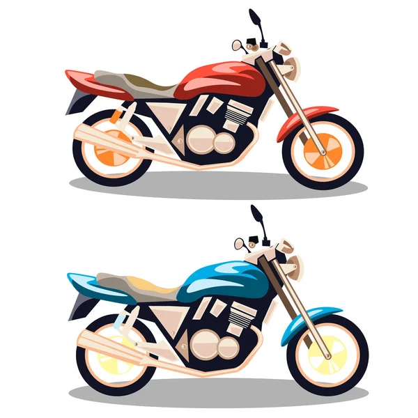 Iconos de la motocicleta establecidos en estilo plano . — Vector de stock