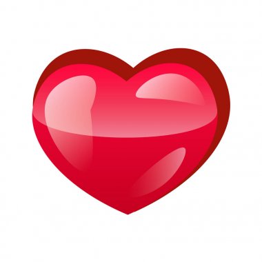 Kırmızı kalp tasarımı simgesi düz