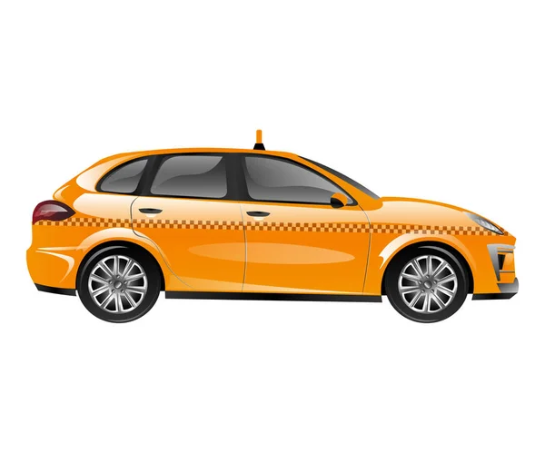 Taxi bilen gul isolerade — Stock vektor