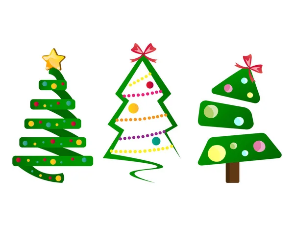 Conjunto de árvore de Natal diferente —  Vetores de Stock