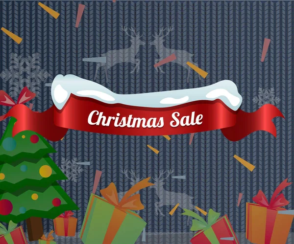 Boże Narodzenie sprzedaż plakat z ozdób choinkowych — Wektor stockowy