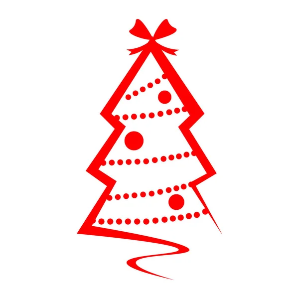 Karácsonyfa piros logó elszigetelt — Stock Vector