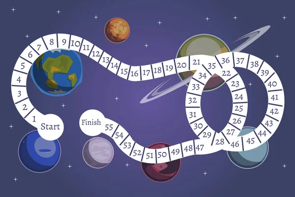 Дитяча наука і космічна настільна гра — стоковий вектор