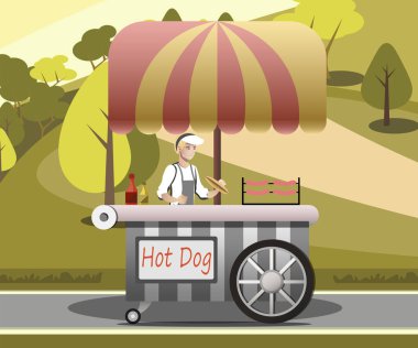 vagon tekerlek fast food kentsel peyzaj için