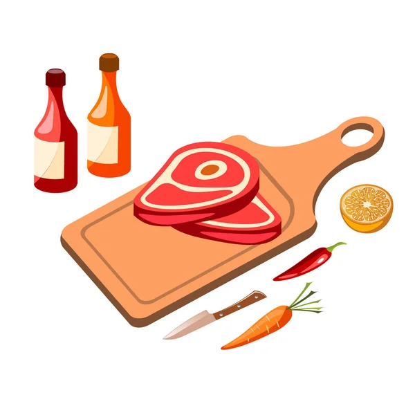 Icona di carne rossa in isometrico — Vettoriale Stock