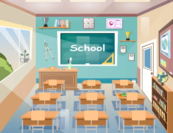 Pokój klasy szkoły wnętrz deska — Wektor stockowy