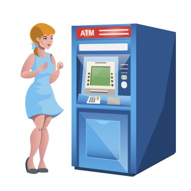 İzole kadın atm para kredi