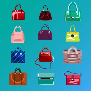 Set bayan çanta simgesi.