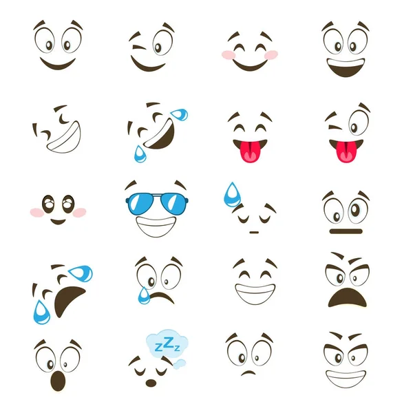 Set of cute emoticon. — Stock Vector