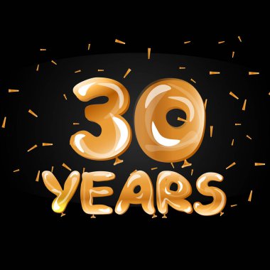 Altın sayı 30 otuz metalik balon.