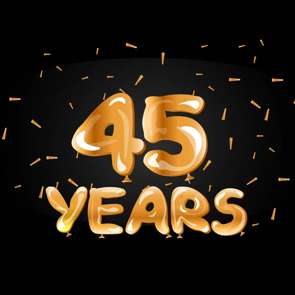 45 lat rocznica obchodów złota karta — Wektor stockowy