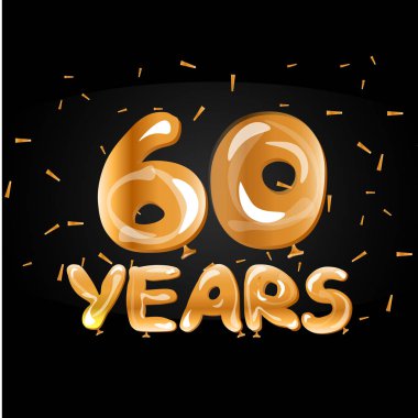 Altın sayı altmış metalik balon.