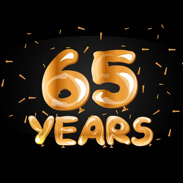 65 ans Golden Anniversary Logo — Image vectorielle