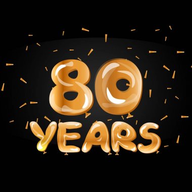 Beyaz zemin üzerinde altın rengi sayısı 80