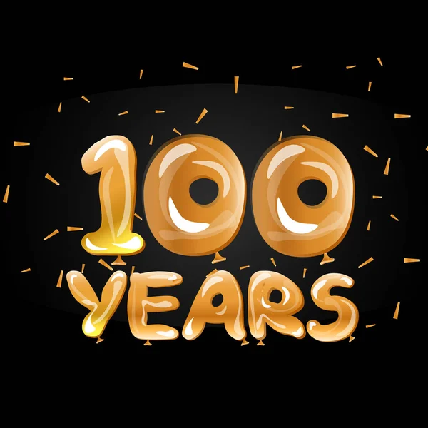100 logotipo de aniversário de ouro — Vetor de Stock