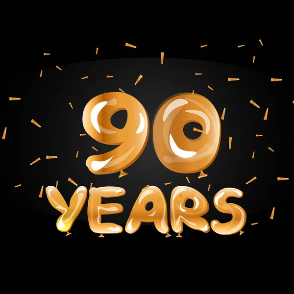 90 anni d'oro anniversario celebrazione logo — Vettoriale Stock