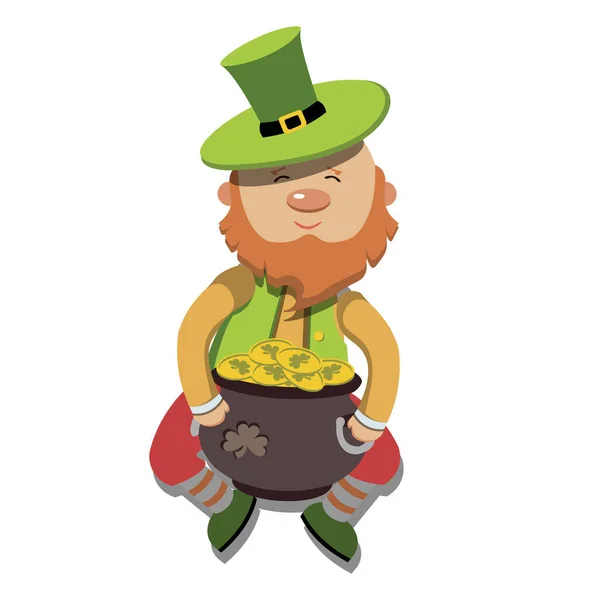Cartone animato Leprechaun St Patricks Day — Vettoriale Stock