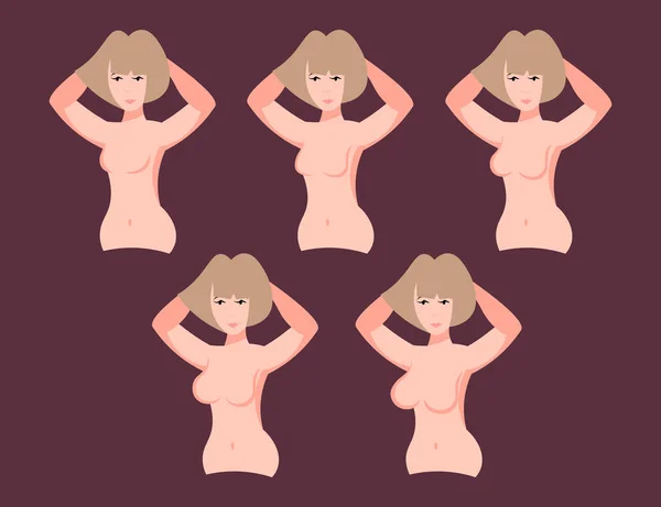 Γυναίκα μέγεθος διαφορετικό του μαστού — Διανυσματικό Αρχείο