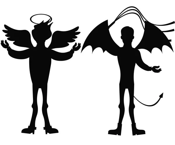 Ангел и демон изолированы — стоковый вектор
