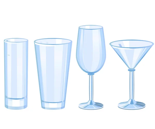 Set of cocktail glasses collection — Stock Vector
