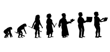 İnsan siluetinin evrim teorisi.