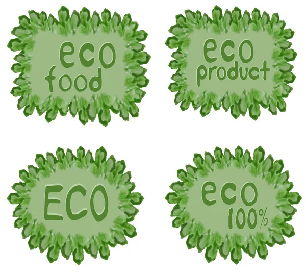 Conjunto de etiquetas vectoriales y emblemas de eco . — Archivo Imágenes Vectoriales