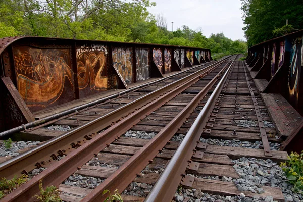 Chemin Fer Rouillé Crothers Woods Parc Public Urbain Offrant Des — Photo