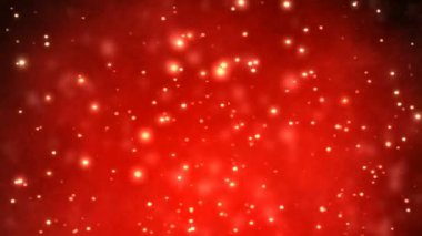 Kırmızı glitter bokeh parçacık arka plan - sorunsuz video döngü. 3D render